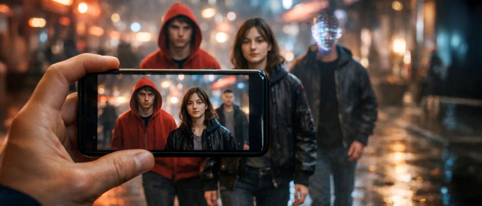 The bystander is captured with a face that is similar, and not his