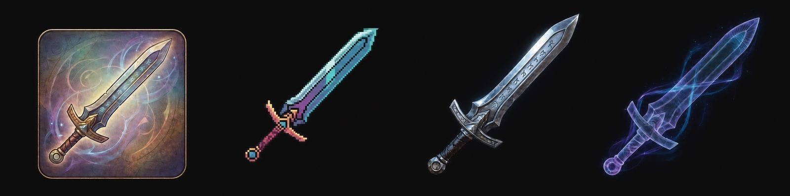 One NFT, many renderings: card, pixel, 3D, energy. The same asset across worlds