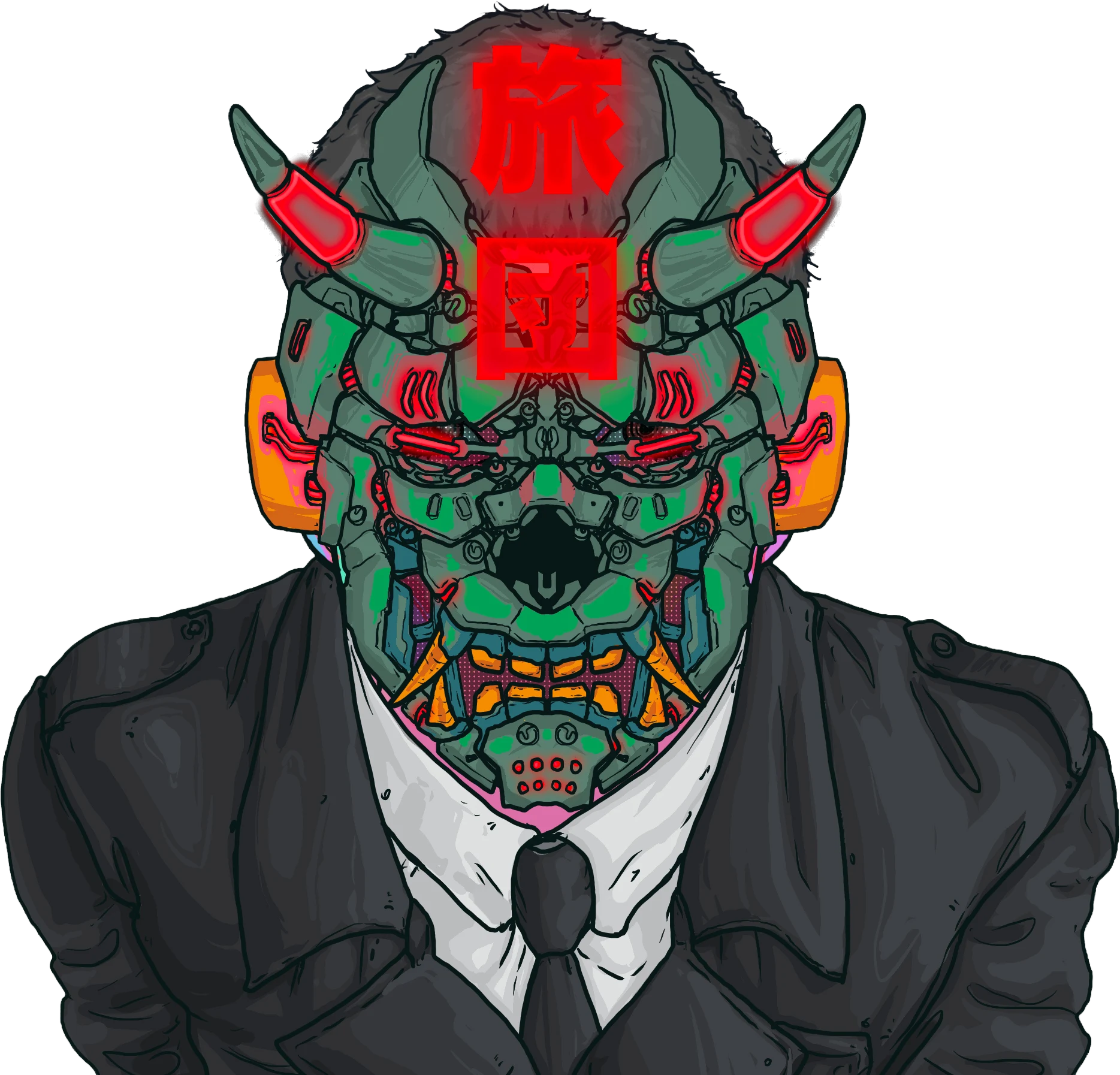 A Ryodan PFP: masked character in a tailored suit